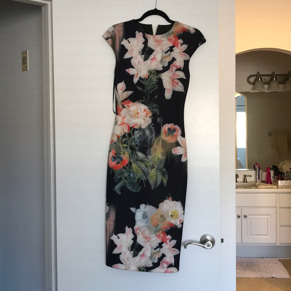 Ted baker floral pencil dress